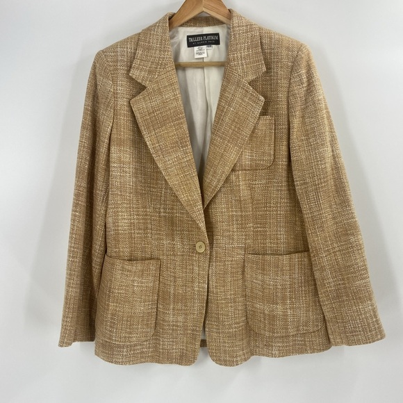 Tailleur Platinum blazer jacket shades of tan beige classic - Picture 15 of 15
